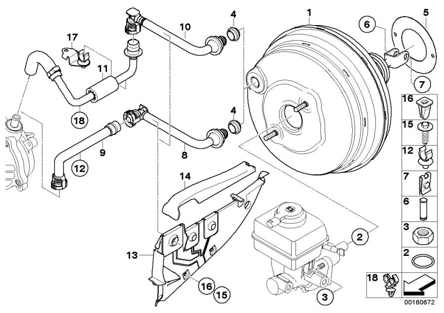 Diagram Power brake unit depression for your BMW