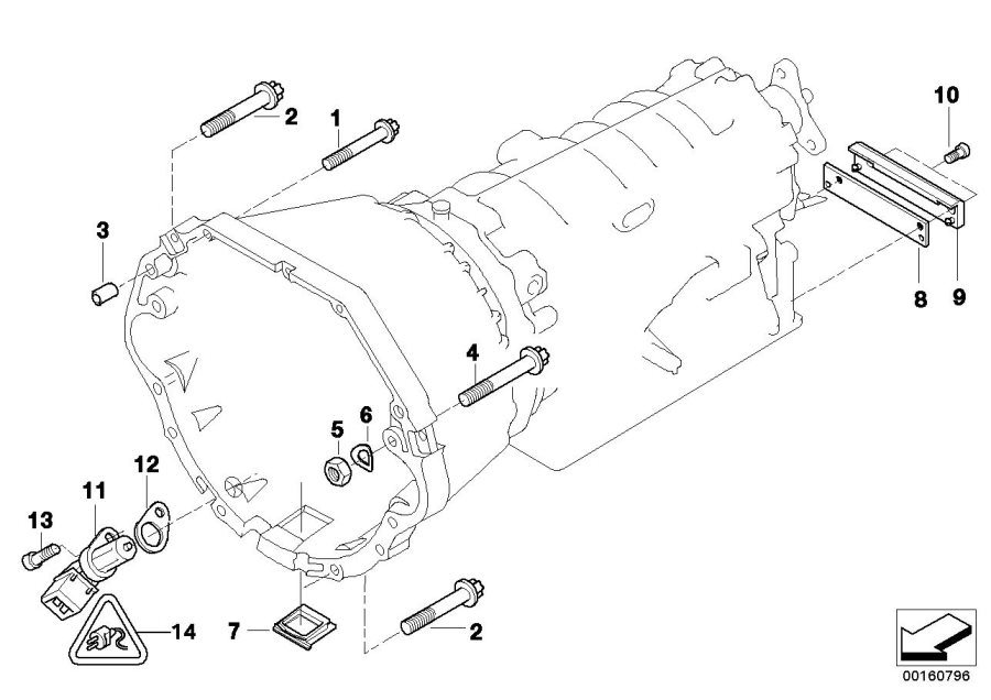 Diagram Gearbox mounting parts for your 2016 BMW i3  60Ah 