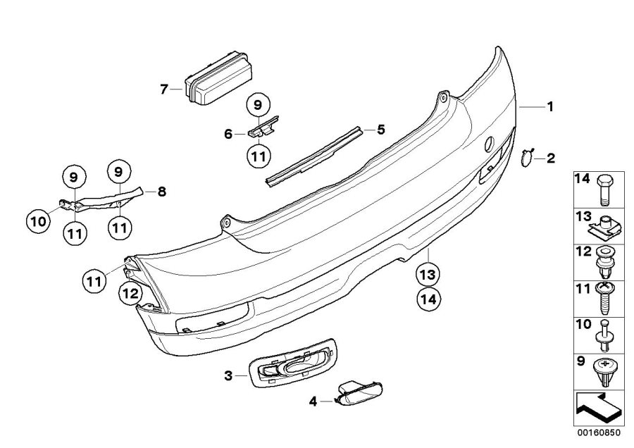 Diagram Aerokit, trim panel, rear for your MINI