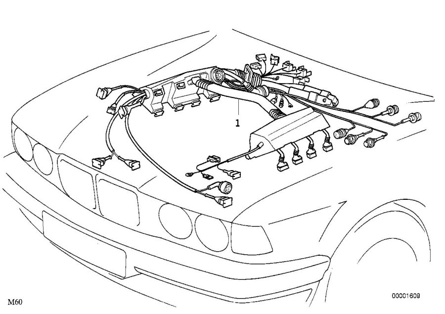 Diagram Engine wiring harness for your BMW 740iL  