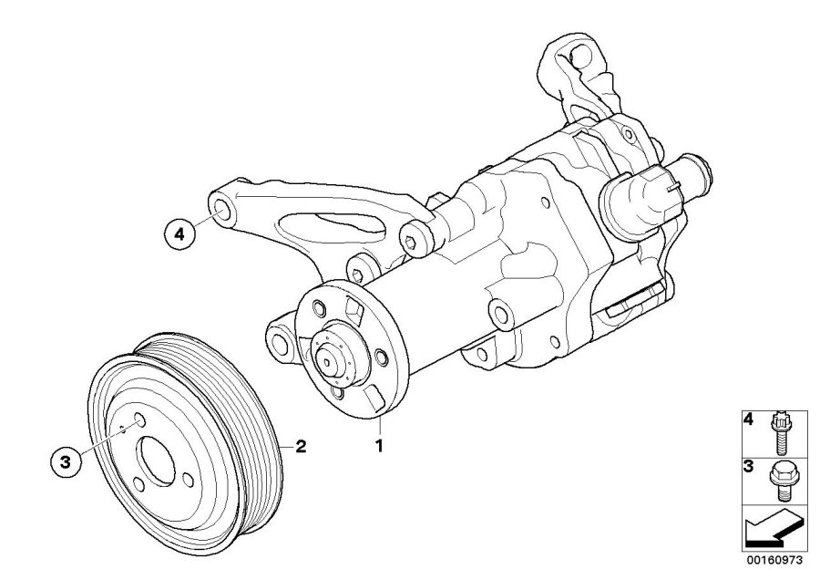 Le diagramme Pompe de servo-direction pour votre BMW