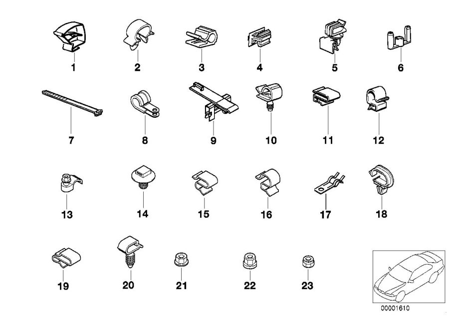 Diagram Cable Harness Fixings for your 2003 BMW 330i   