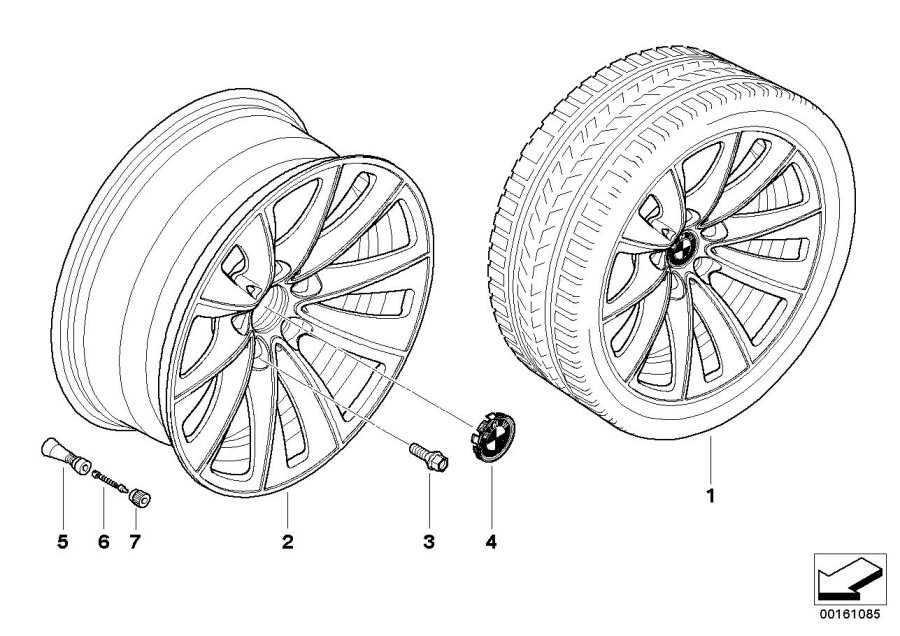Diagram BMW la wheel, dual spoke 247 for your 2009 BMW 550i   