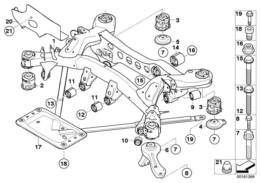 Diagram Rear axle carrier for your 1996 BMW