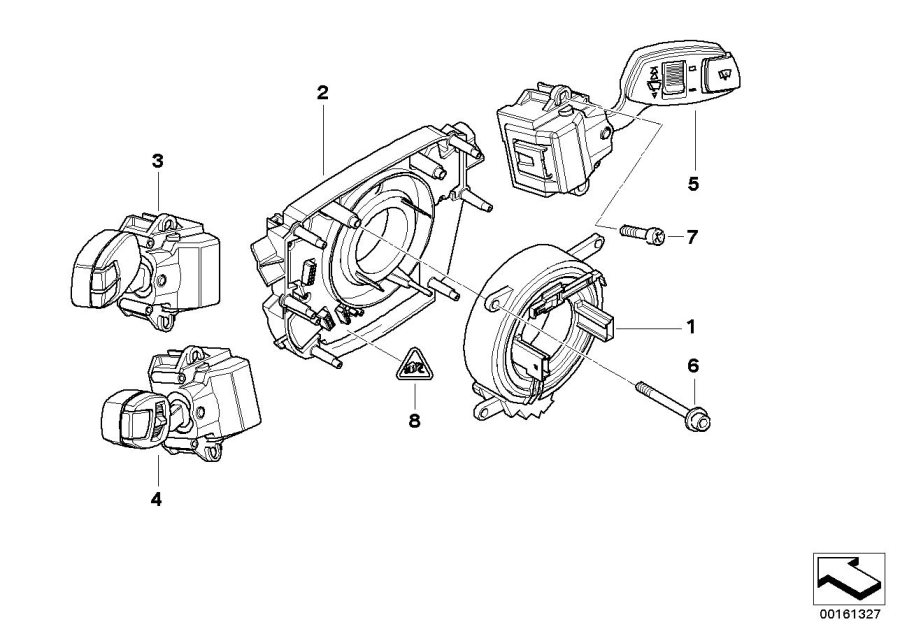 Diagram Steering column SWITCH/CONTROL unit for your BMW 330iX  