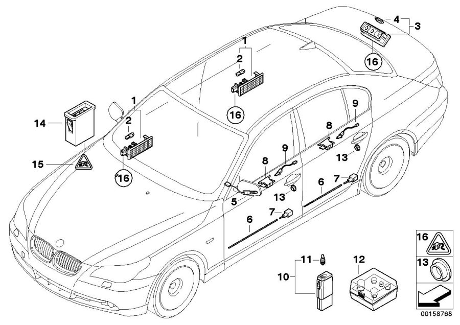 Diagram Various LAMPS/SPARE bulbs box for your 2004 BMW Z4   