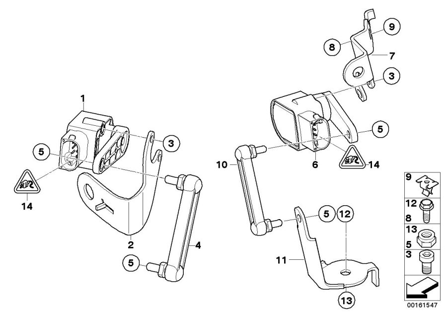 Diagram Headlight vertical aim control sensor for your BMW