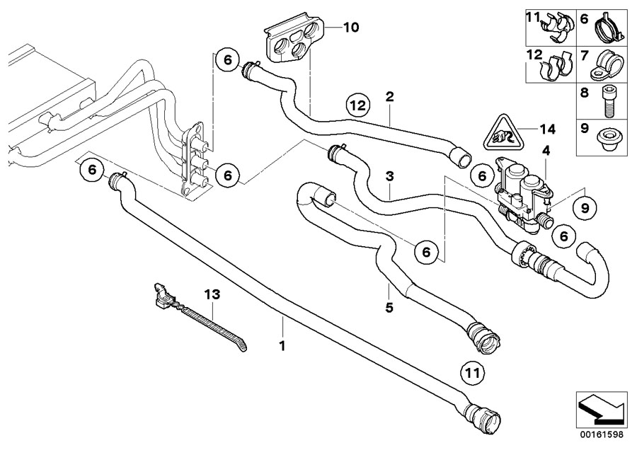 Diagram Water VALVE/WATER hose ihka High for your 2006 BMW 530i   