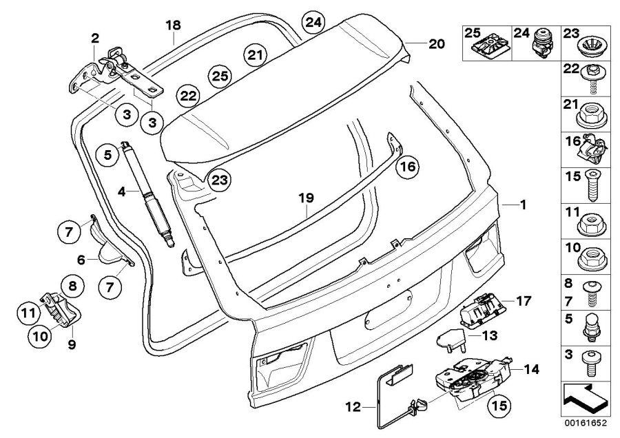 Diagram Trunk lid for your 1995 BMW