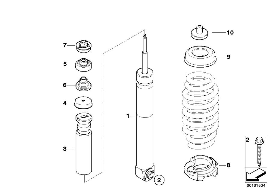 Diagram Rear spring strut mounting parts for your BMW