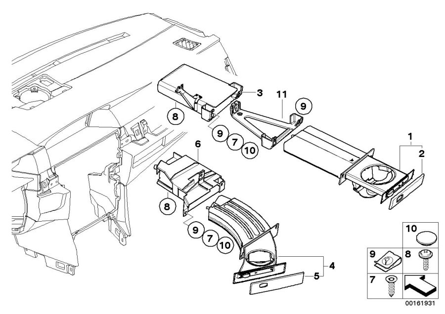 Diagram Cup holder for your BMW