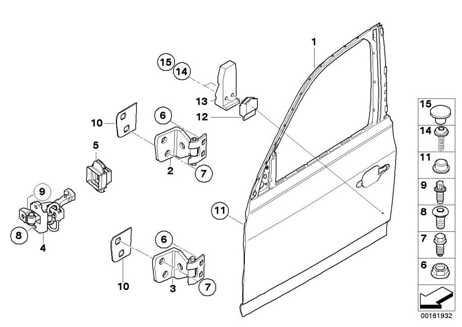 Diagram Front DOOR-HINGE/DOOR brake for your 2014 BMW M6   