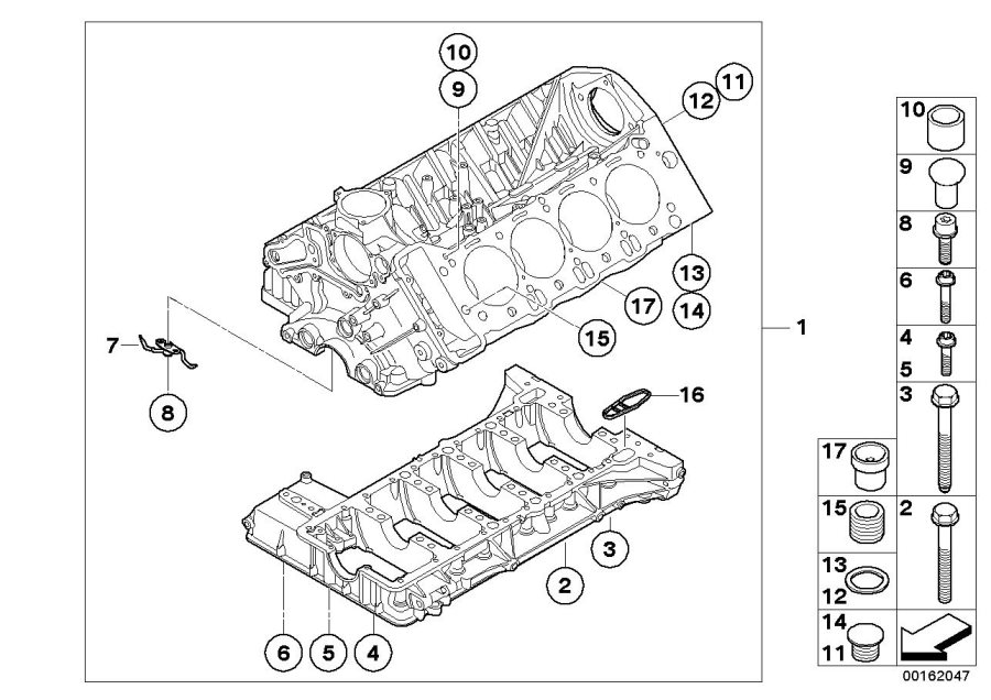 Diagram Engine Block for your 2014 BMW 528i   