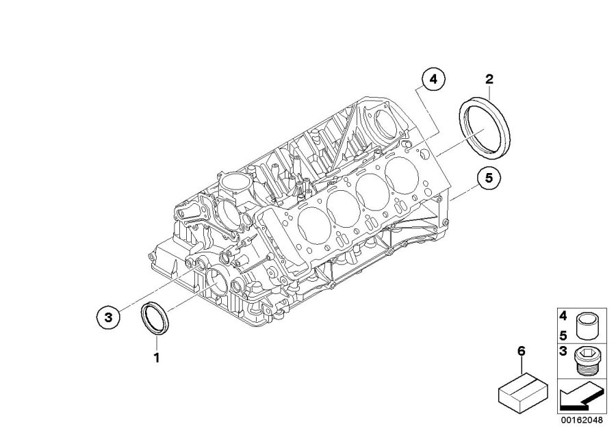 Diagram Engine Block Mounting Parts for your BMW