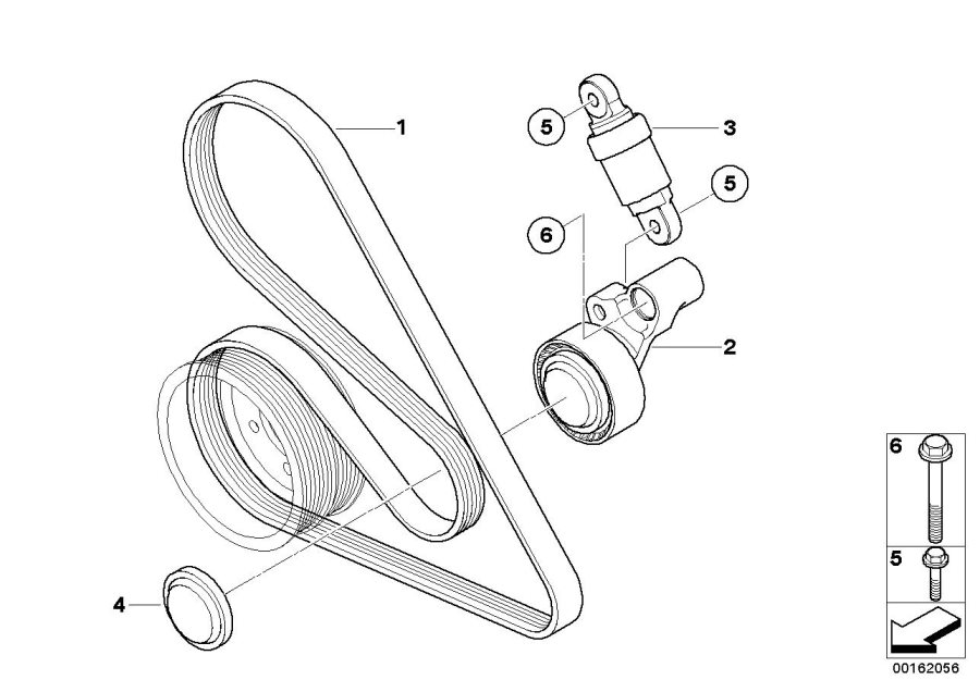 Diagram Belt Drive Water PUMP/ALTERNATOR for your BMW