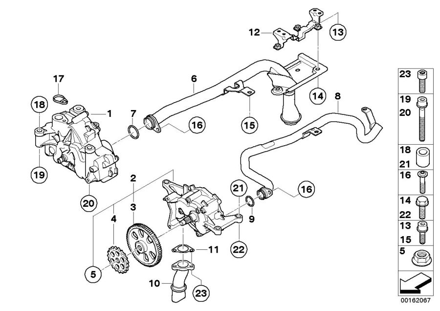 Diagram Lubrication SYSTEM/OIL pump for your 2013 BMW 750LiX   