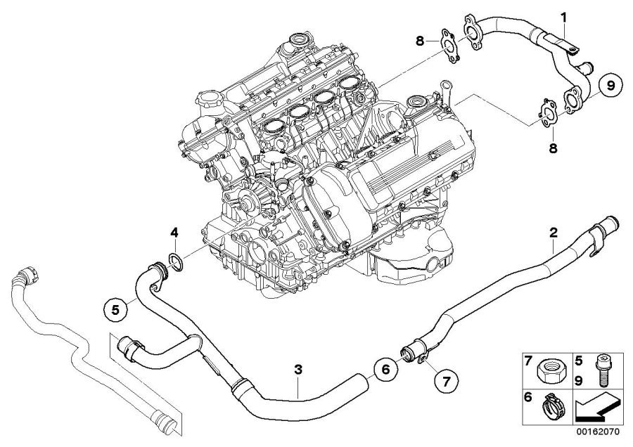 Diagram Cooling system pipe for your BMW