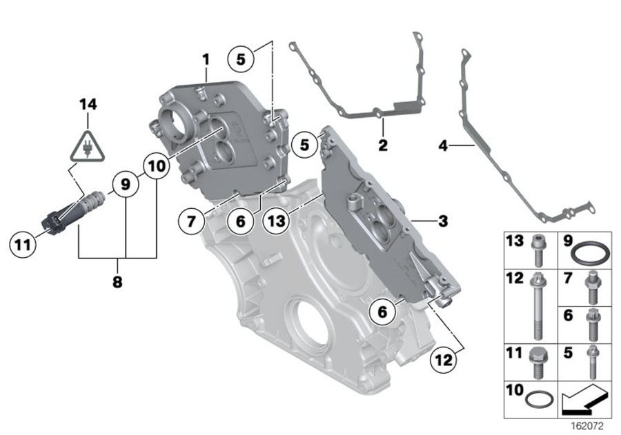 Diagram Upper timing case for your 2010 BMW M6   