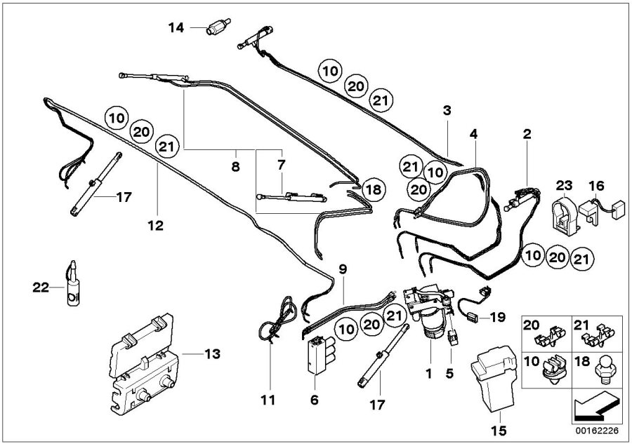 Diagram Electro-hydraulic folding top parts for your BMW M3  