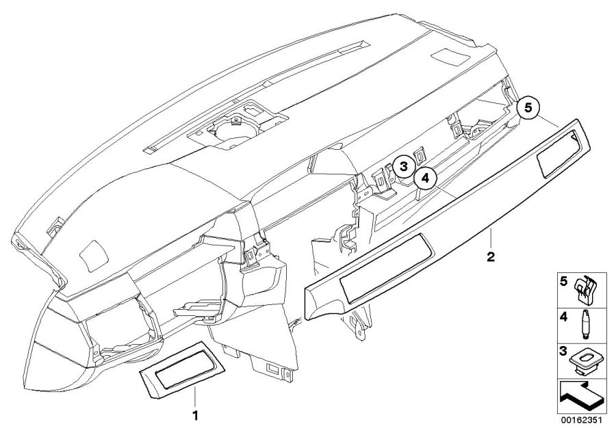 Diagram Interior trim finishers, aluminium for your 2007 BMW 535xi   