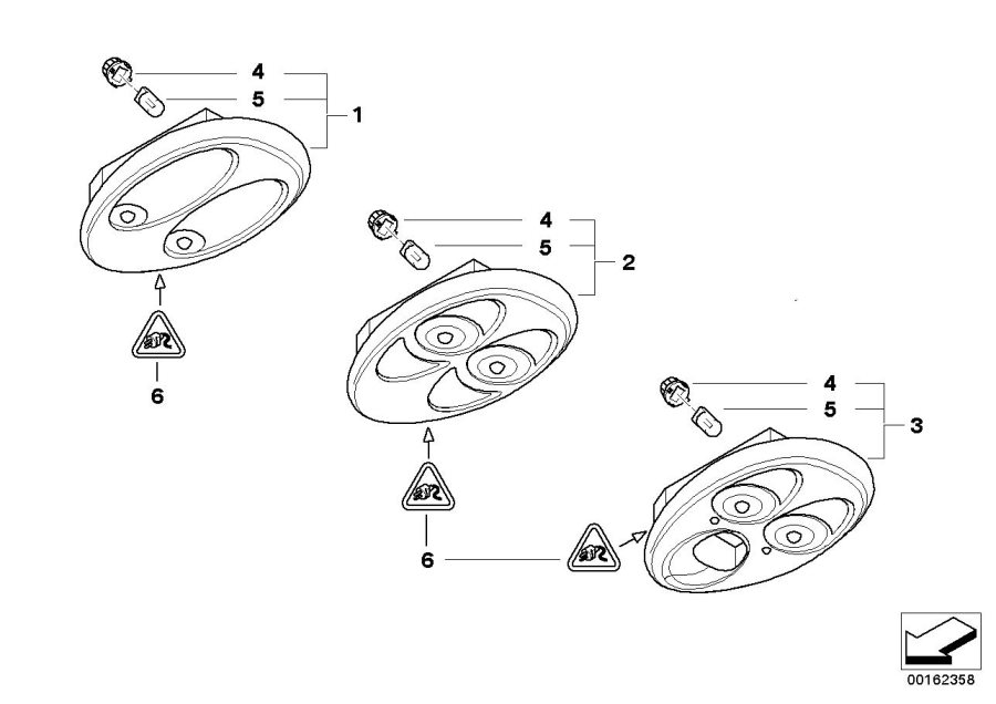 Diagram overhead interior light for your MINI