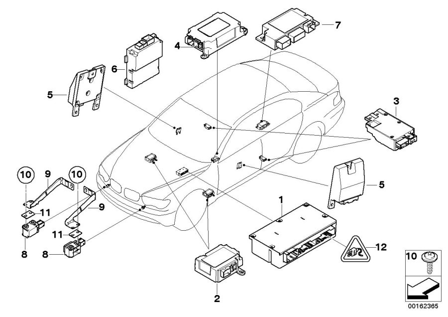 Diagram Electric parts airbag for your 1988 BMW M6   