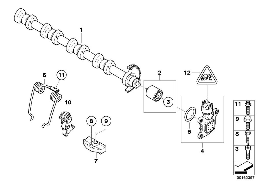 Diagram Valve timing gear, eccentric shaft for your MINI