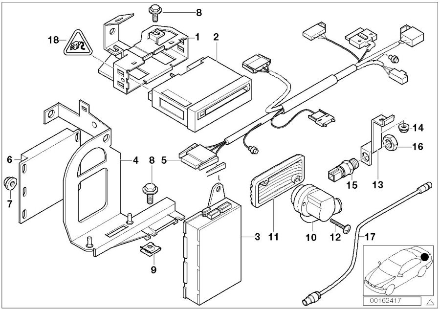 Diagram Navigation SYSTEM/VIDEO module for your 1988 BMW M6   