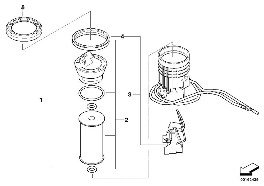 Diagram Fuel filter with fuel level sensor right for your MINI