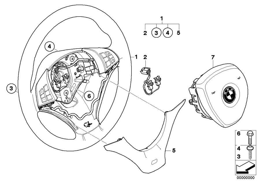 Diagram M sports steer.-wheel, airbag, leather for your 2021 BMW M550iX Sedan  