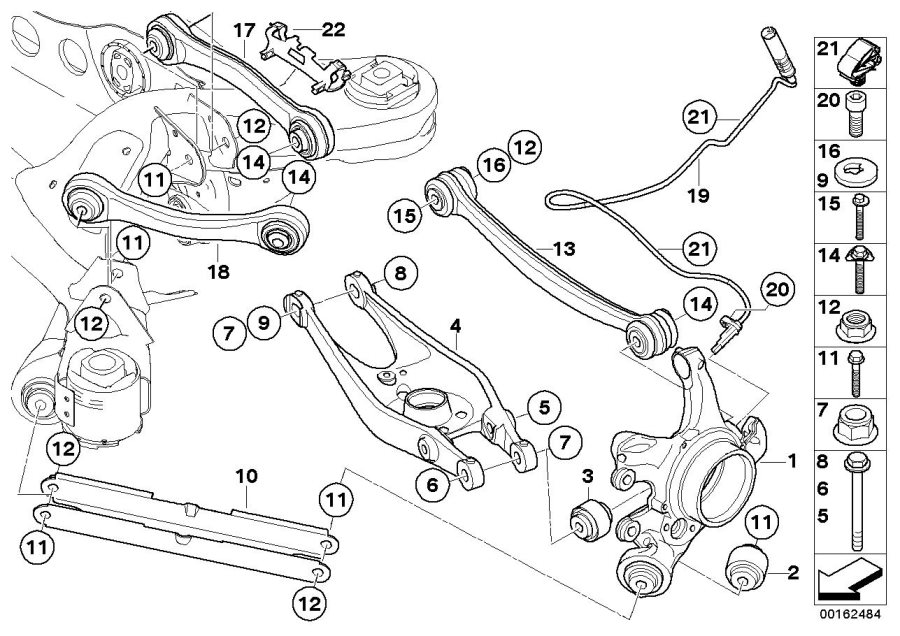 Diagram Rear axle SUPPORT/WHEEL suspension for your 2017 BMW X6   
