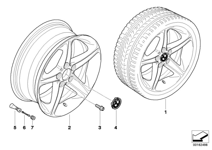 Diagram BMW la wheel, star spoke 264 for your BMW