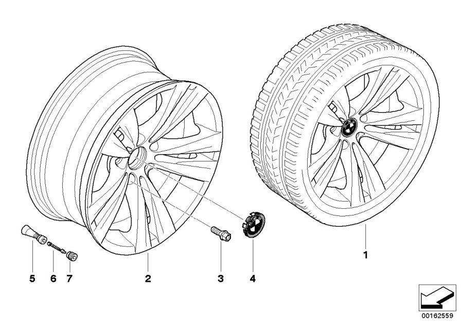 Le diagramme Jante à rayons doubles (Styl. 266) pour votre BMW