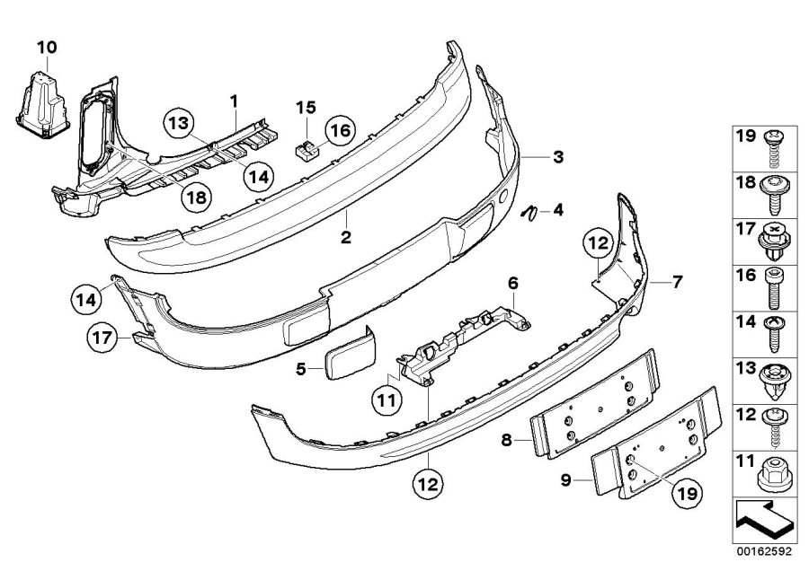 Diagram Trim cover, rear for your 2023 MINI John Cooper Works  ALL4 