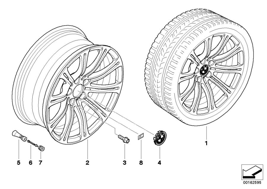 Diagram BMW LA wheel, dual spoke 220 for your BMW M3  