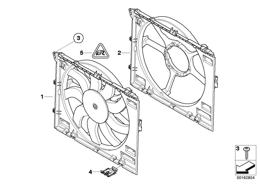 Diagram Fan housing, mounting parts for your BMW