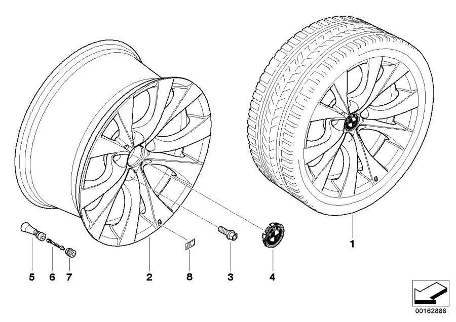 Diagram BMW M la wheel, V spoke 227 for your 2009 BMW X5   