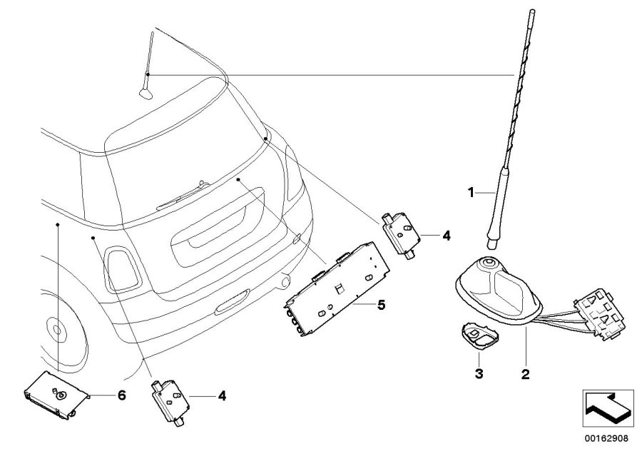 Diagram Single parts antenna for your MINI