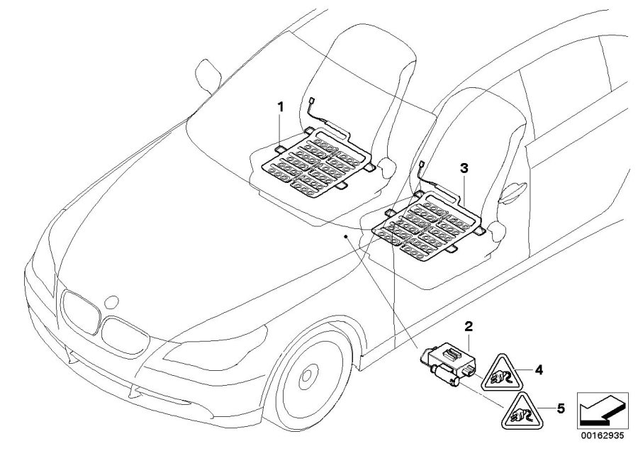 Diagram Electr. compon. seat occupancy detection for your 1988 BMW M6   