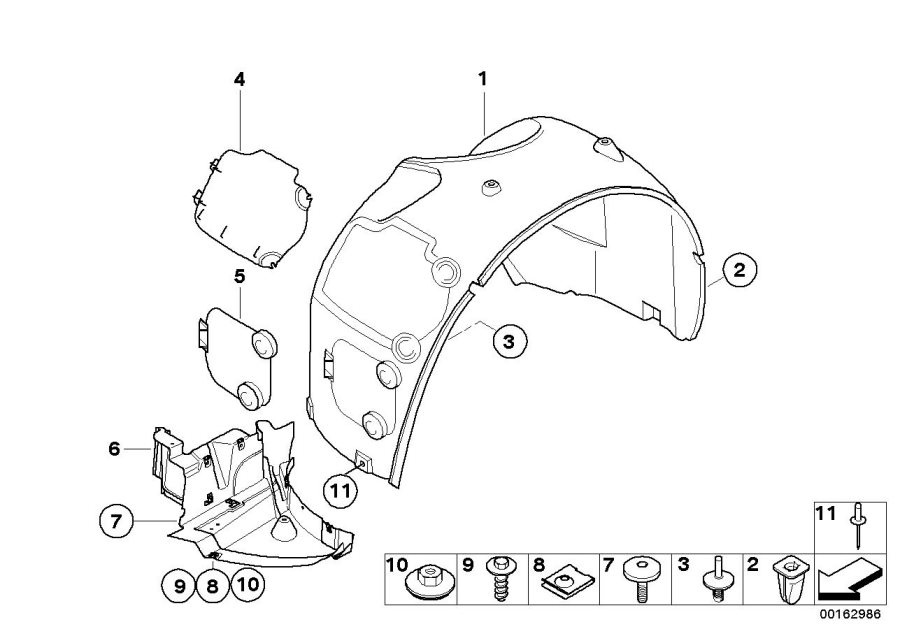 Diagram Wheel arch trim, front for your 2007 BMW 528i   