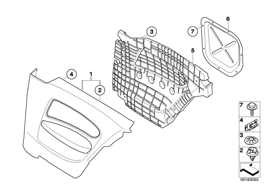 Lateral trim panel rear Diagram