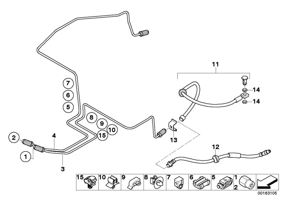 Diagram Brake pipe rear for your MINI