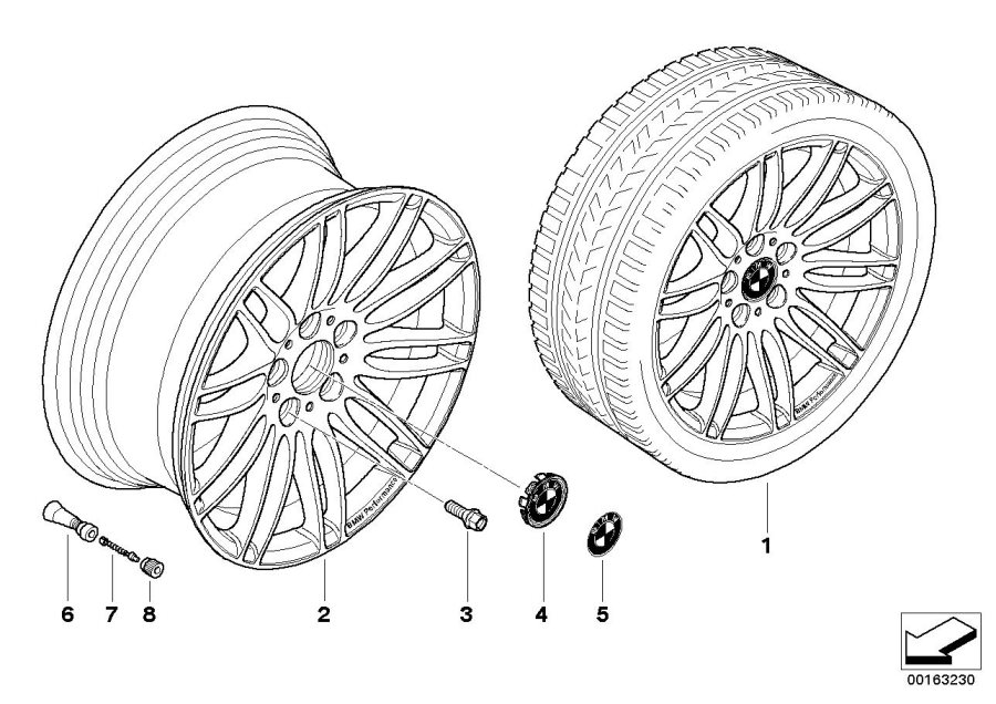 Diagram BMW Performance la WHEEL/DOUBLE SPOKE269 for your BMW