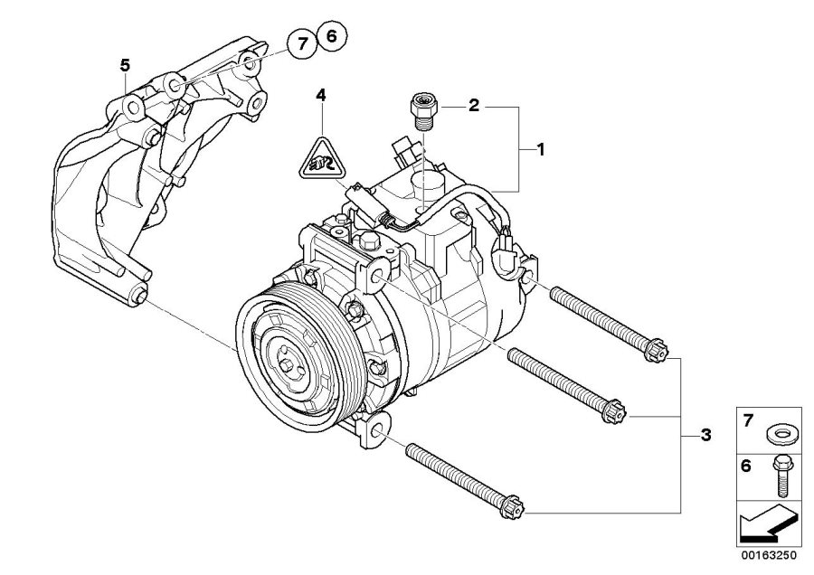 Diagram Air-conditioner COMPRESSOR/MOUNTING part for your BMW