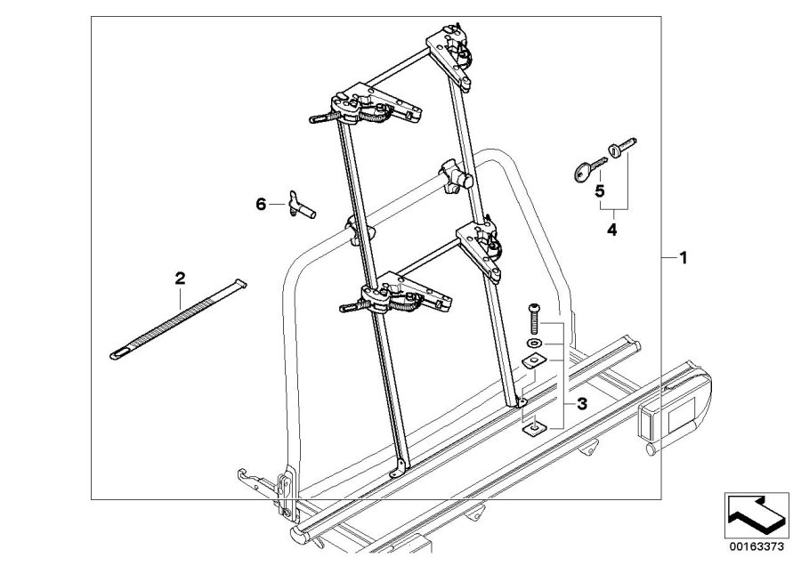 Diagram Rear carrier ski/snowboard holder for your 2009 BMW 335i Coupe  