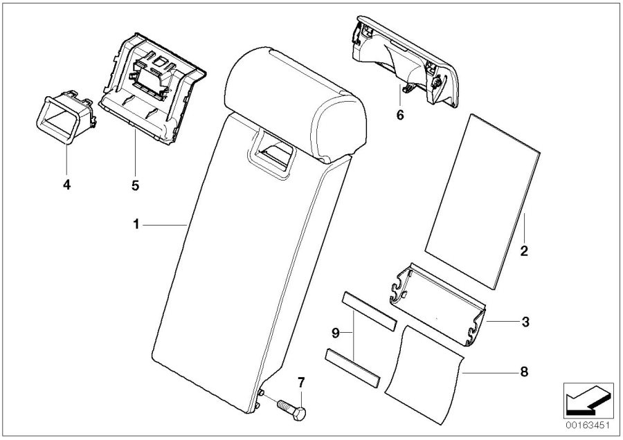 Diagram Seat rear, center armrest, multifunction for your 2012 BMW M6   