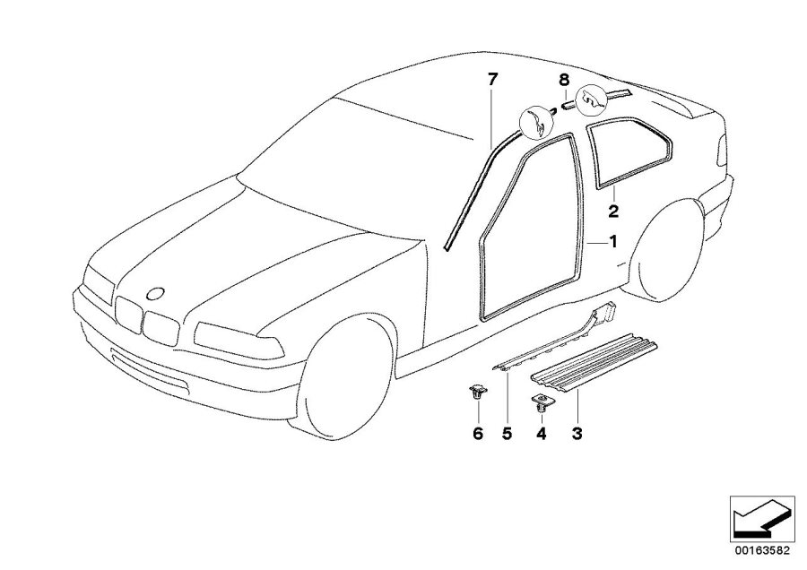 Diagram Edge protector / Trim for entry for your 2005 BMW 750Li   