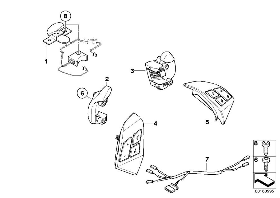 Diagram Steering wheel electronic control for your BMW