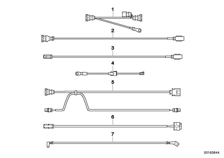 Diagram Various wiring harnesses for your 2007 BMW X3  3.0i 
