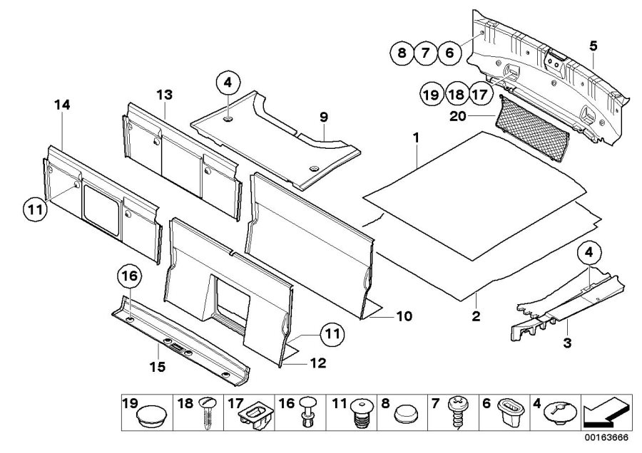 Diagram Trunk trim panel for your 2023 BMW X3  30eX 